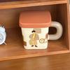 Cute retro boy and girl mugs, couple high-value ceramic drinking cups, birthday gifts for girlfriends