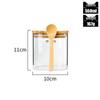 Mingwei Square Glass Storage Jar with Spoon