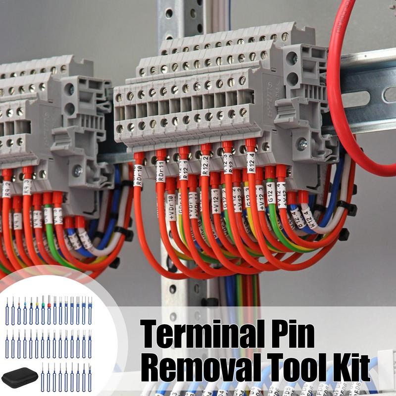 Verktygssats för borttagning av terminaler 36 st Blå verktygssats för borttagning av stift För avstiftning Automobil Terminal Frigöringssats Terminalutkastare Med