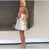 Summer Floral Print Suspender Dress Women's Sexy Slim Sweet and Spicy Strap Dress