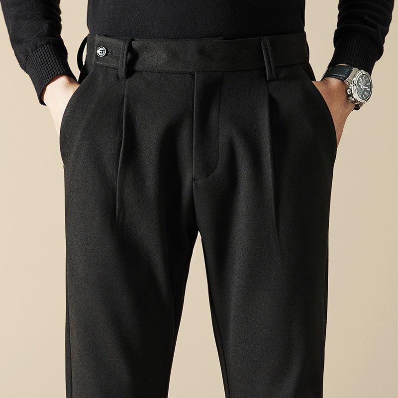 Spring and Autumn Korean Version of Men's Casual Pants Loose Straight Woolen Men's Pants Autumn and Winter Versatile Light and Ripe Wind-drape Small