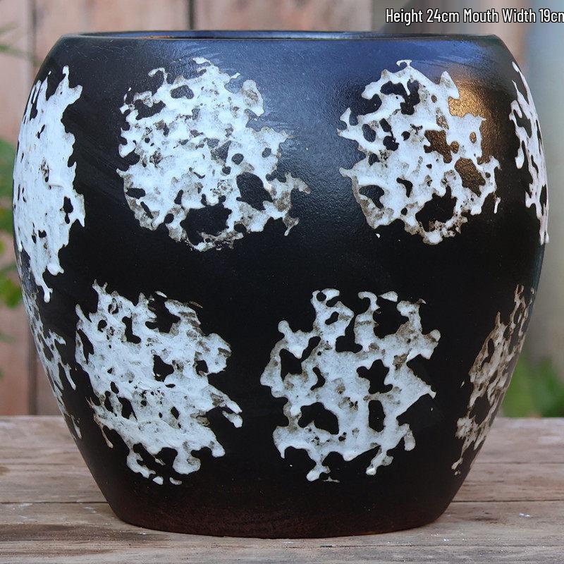 Vintage Ceramic Coarse Pottery Succulent Planter - Tall Indoor Decorative Jar for Flowers and B&B Hotels