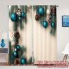 2pcs,Curtains Blue White Pine Christmas (2) Contemporary Chic Curtains Yarn Curtains Decorations For Home Decorative for Living