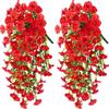 2PCS Wall Hanging Petunias Plants Artificial Morning Glory Hanging Flowers Fake Flower Outdoor Home Garden Wedding Decoration