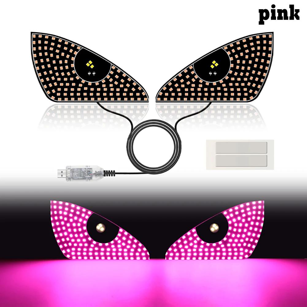 

Car LED Eyes Decorative Light Universal Rear Window Warning Light Red Devil Eye Atmosphere Light Auto Accessories 2Pcs розовый