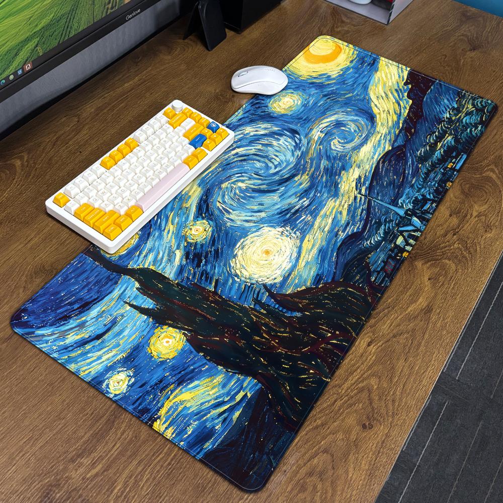 Mauspad Kunst XXL Computerzubehör Groß Gogh Tastatur Laptop Tischunterlage VVan Das Neue Produkt Gamer Gaming