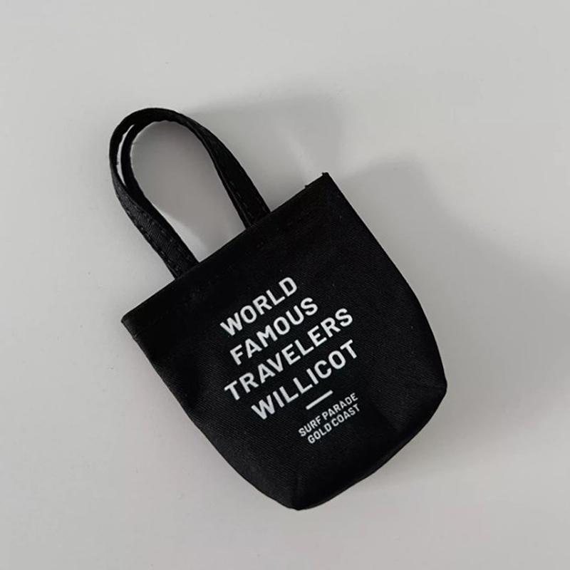 1Pcs For Blythe Doll Canvas Tote Bags Mini Handbag Letter Print Shoulder Bags For Blyth Dolls Accessories