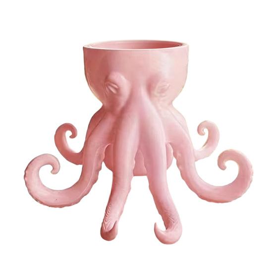 

3D Printed Octopus Planter Nautical Octopus Tentacle Flower Pot for Desk Home Decor Ocean Animal Planter for Small Plants S светло-розовый