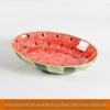Hand-Painted Watermelon Design Large Ceramic Noodle Bowl with Underglaze Snails Pattern - Fresh, Deep & Stylish.