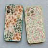 Fashion Luxury Flower Floral Funda Case for Iphone 13 12 11 Pro Max Mini 15 14 Pro Max Plus XR X XS 8 7 Plus SE Shockproof Shell