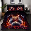 Fajny Pies Płomień Drukowany 3D Poszwa na Kołdrę Poszewka Miękki Poliester Dodatki Pościelowe Wystrój Domu Motyw Zwierzęcy Zestawy Poszewek na Kołdrę