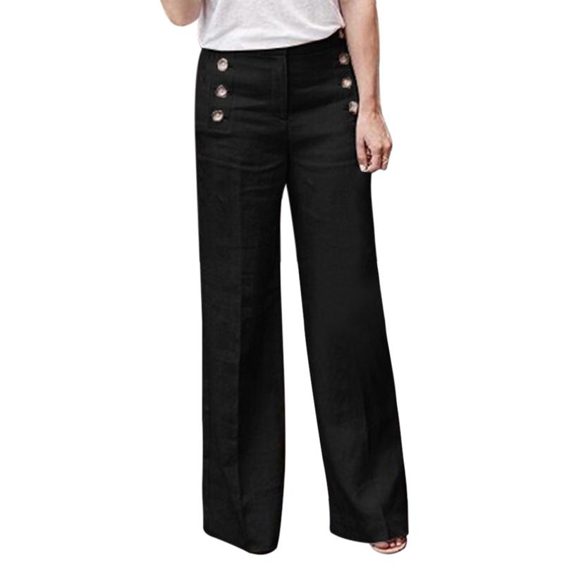 button up wide leg pants