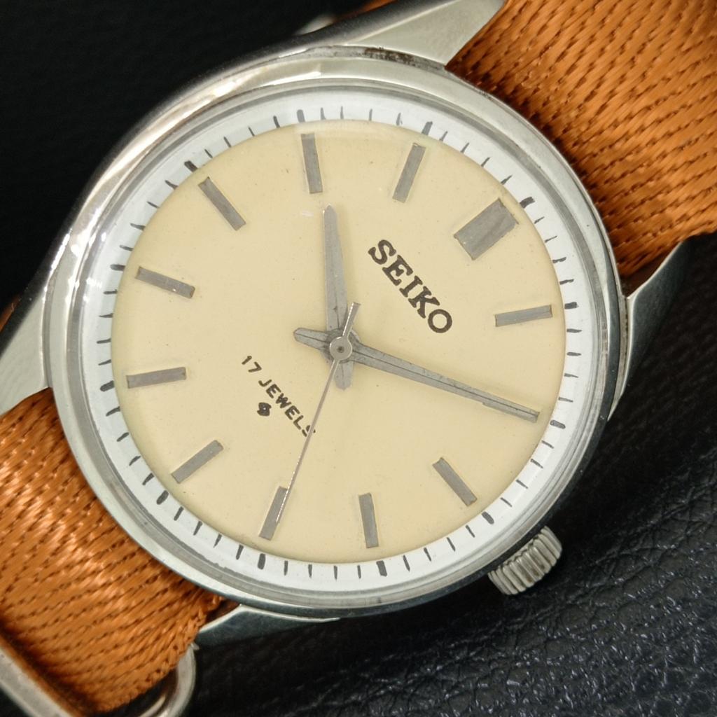 SEIKO С РУЧНЫМ ЗАВОДОМ ВИНТАЖНЫЕ ЯПОНИЯ 66B МУЖСКИЕ КРЕМОВЫЙ ЦВЕТ ЦИФЕРБЛАТ ЧАСЫ a706425-1