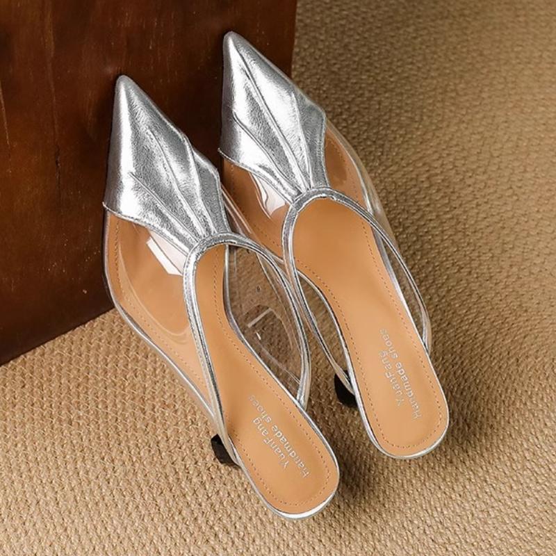 

Fashion Pvc High Heels Women Slippers Sexy Pointed Toe Heeled Shoes Summer Trend 2025 New Sandals Pumps Elegant Stilettos Mujer Zapatos 42