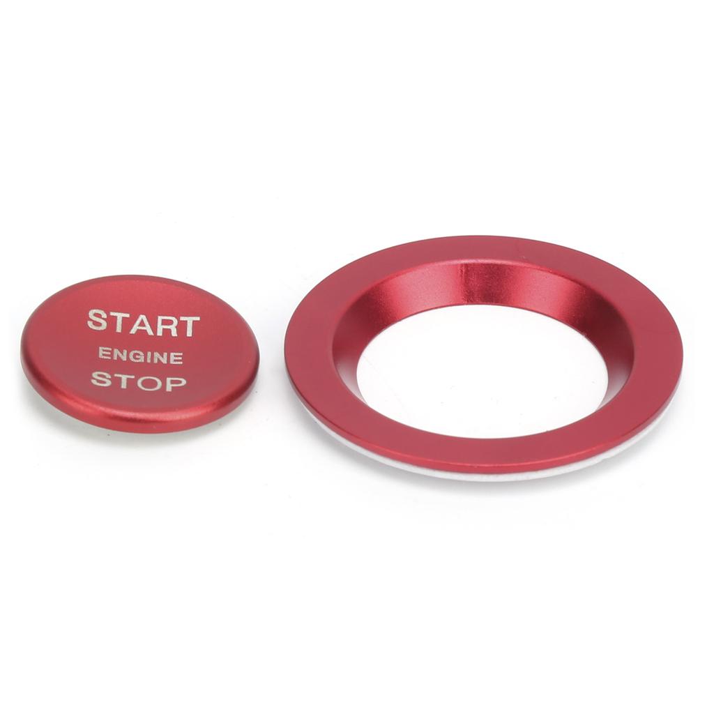 Car Engine Ignition Button Switch Cover Aluminum Alloy with Outer Ring Replacement for Range Rover 2013‑up