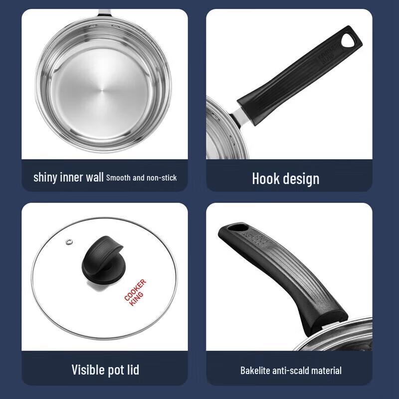 Chuidahuang 18cm 304 Stainless Steel Saucepan with Steamer