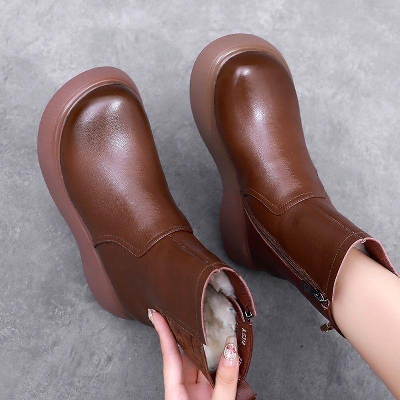 Snow Boots Women's 2025 Winter New Warm and Non-slip Short Boots Soft-soled High-top Thickened Thick-soled Waterproof Velvet Cotton Shoes