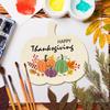 6pcs Wooden Pumpkin Decorations Painted For Halloween And Thanksgiving, Hollow Diy Blank Unfinished Pumpkin Wooden Round Disc