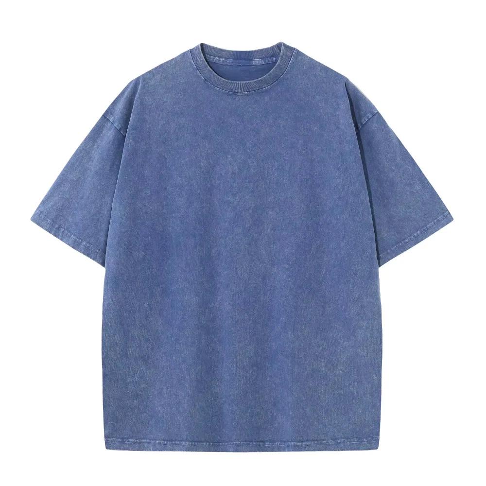 Oversized Washed Cotton T Shirt 230G Heavyweight Vintage Streetwear Tee 2XL