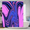 3D Printed Shower Curtain Waterproof Bath Mat Decorative Watercolor Pattern Black Blue Pink Flowing Design Bathroom Accessories
