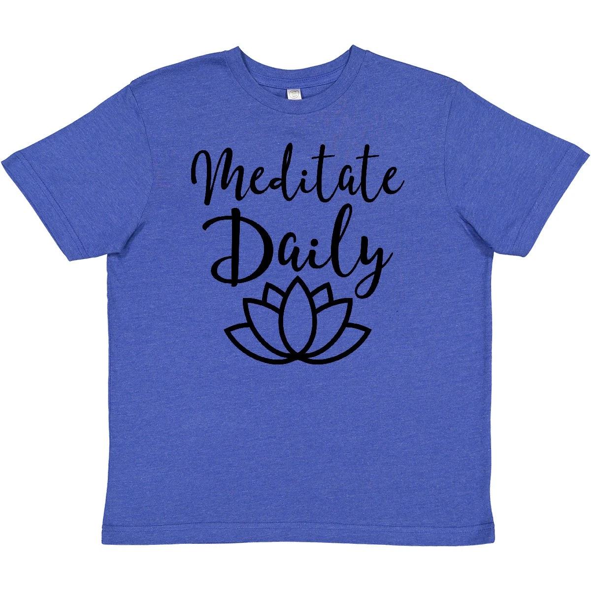 Inktastic Meditation Yoga Meditate Daily Resolution Youth T-Shirt Inspiration 110