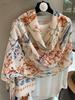 Elegant Women Silk Scarf Wrap Shawl Print Lady Sunscreen Bandanas Hijab Mujer Scarve Pareo Headscarf Boho Travel Korean Fashion