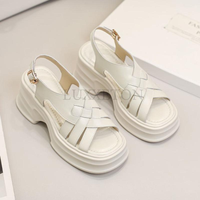 Muffin Толстая подошва Открытый носок Дорожный ремень Легкие удобные нескользящие Простые — фото 3