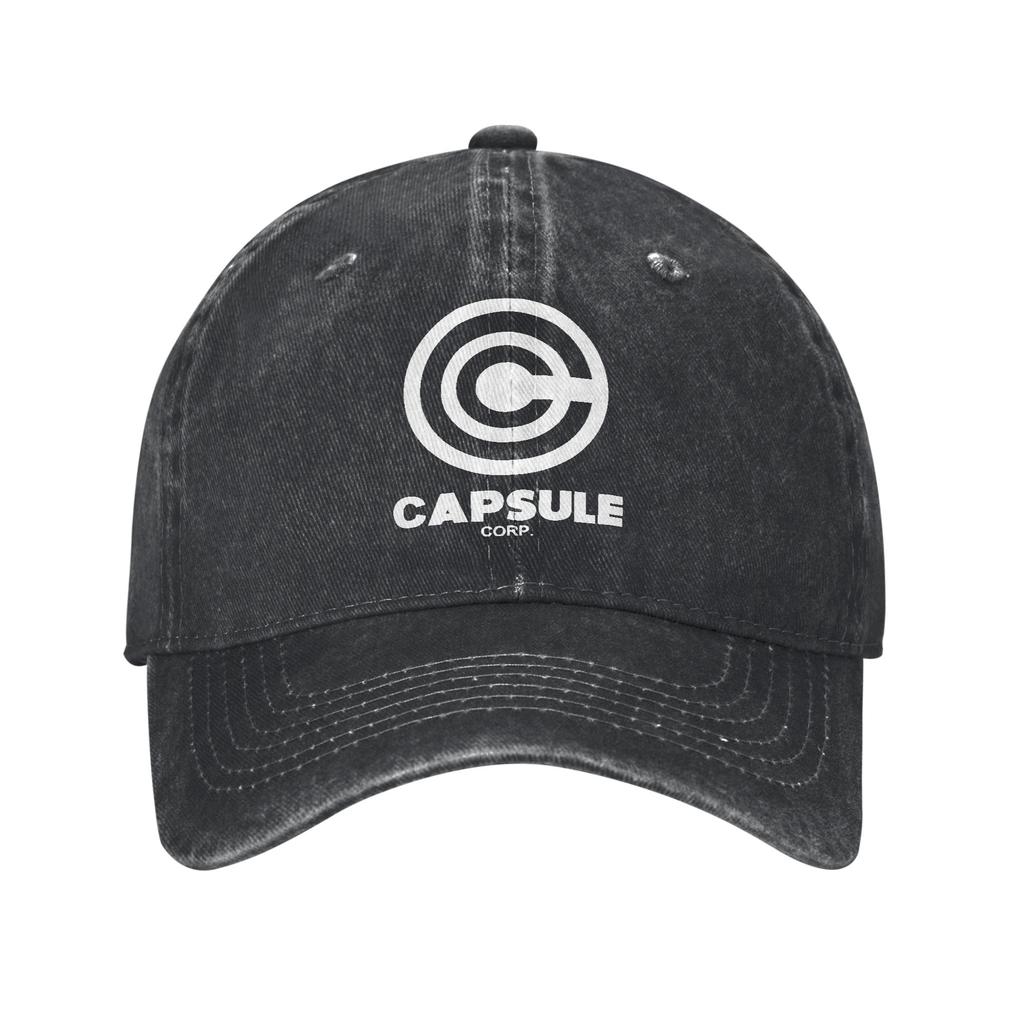 Capsule Corp Logo Baseball Cap Vintage Distressed Denim Washed  Headwear Unisex Style Outdoor All Seasons Travel Adjustable Hats