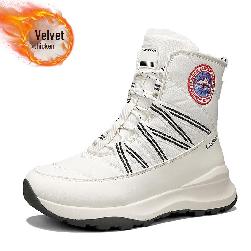 Winter High-Top Snow Boots for Couples - Men's Plus Velvet, Women's Short Style - Cozy, Thick, Warm, Ideal for Outdoor Cold Weather