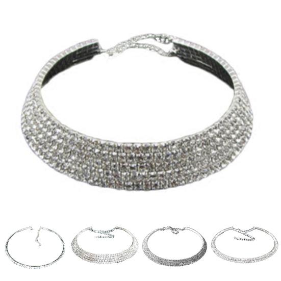 Fashion Elegant Rhinestone Women Collar Choker Necklace for Wedding Birthday Jewelry