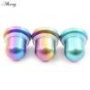 Alisouy 1PC Titanium Gradient Barevný válec Náušníky Kuželové špunty Tunel Expander Nosítka Náušnice Piercing Body šperky