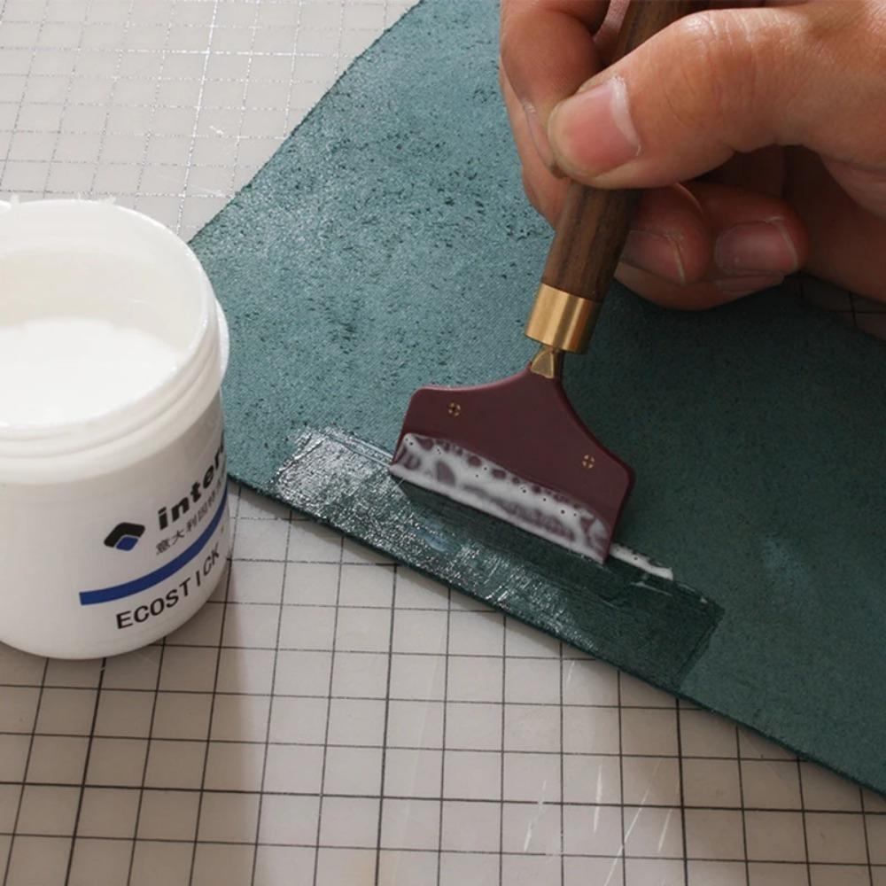 1Pc Practical Leather Gluing Tool Sandalwood Handle DIY Handcraft Glue Application Tools For Leathercraft Handmade