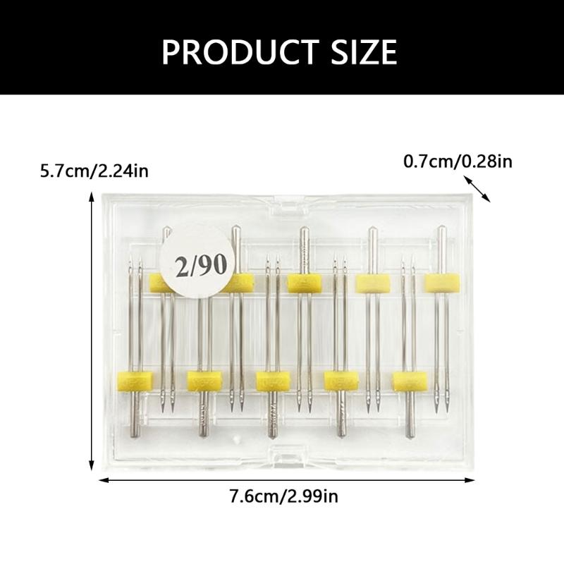 Set Of 10 Multifunctional Twin Needle Set Sewing Machine Needle Stretch Twin Needle For Professional And Beginner