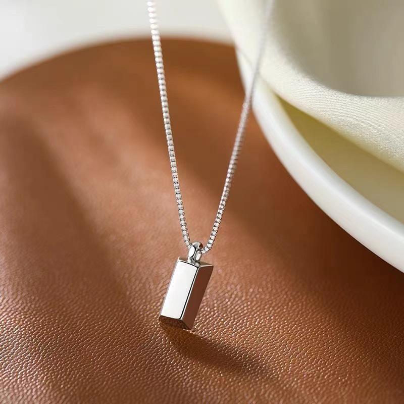 2024 New Luxury 925 Sterling Silver Square Necklace for Women