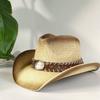 Western Cowboy Embroidered Straw Hat with Accessories Unisex Suitable for Rodeo Performances and Cowgirl Attire Gorro Cowboy