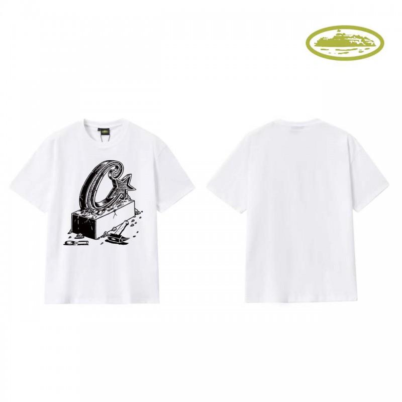 CORT Alcatraz Basic Short Sleeve T-Shirt Phantom Letter Print Couple Streetwear Teens
