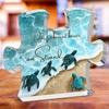 1pc Sea Turtle Acrylic Plaque - 'Life Is Better By The Sea' Puzzle-Shaped Desktop Decor with German Quote - Perfect for Home, Office