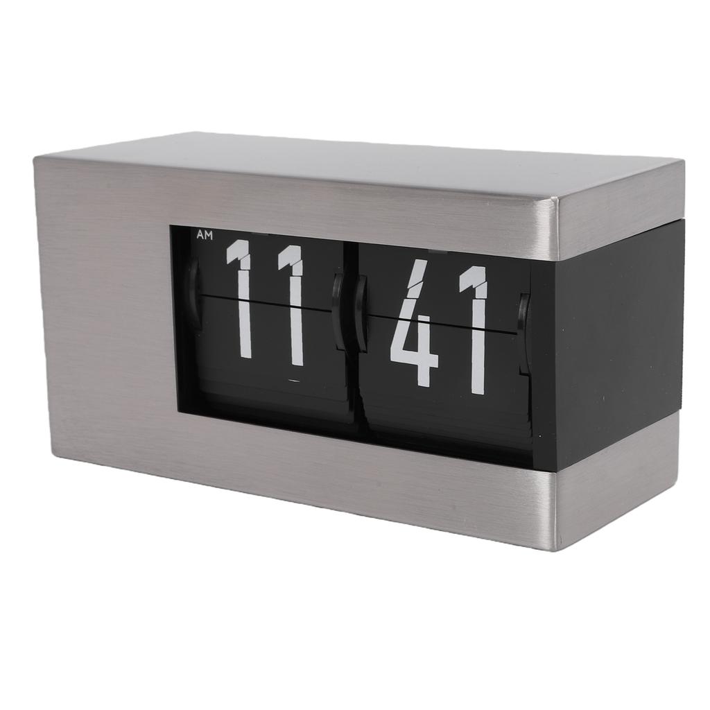 Kalender Klappuhr LED-Anzeige Automatisches Umblättern 12 Stunden AM PM Retro Ewiger Kalender Klappuhr