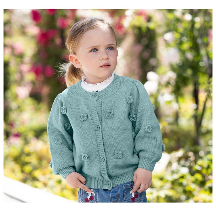 David Bella Children's Knitted Sweater Autumn Outfit Girls' Western-Style Top Medium To Large Children's Sweater Cardigan
