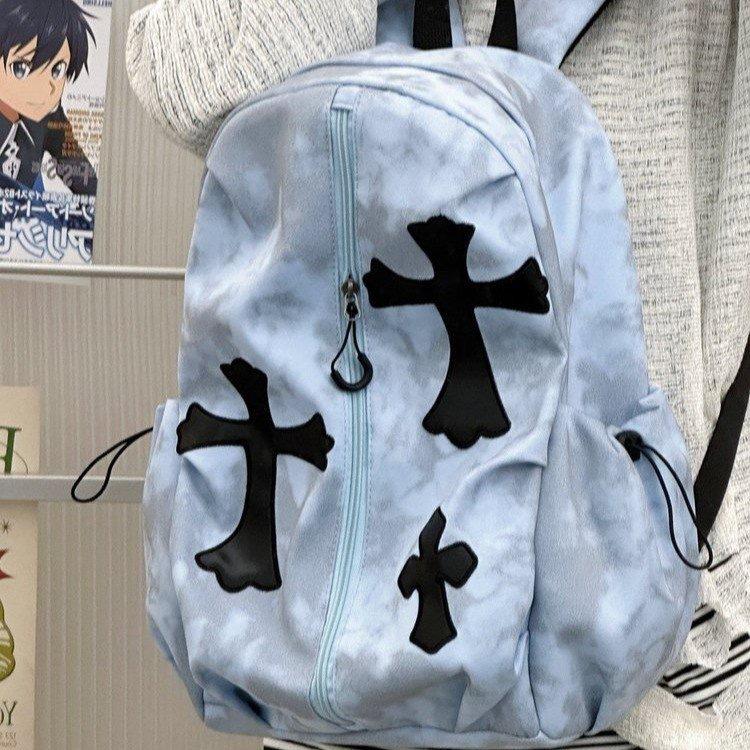 Schoolbag Korean version ins cartoon cross backpack female niche design subculture student schoolbag fashion personality backpack