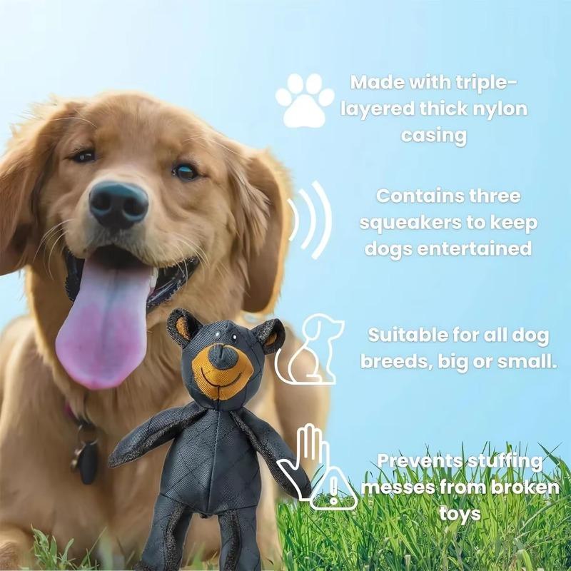 Cute Teddy Extreme Bear 2.0 Indestructible Dog Toy Mighty Squeaky Stuffed Plush Fun for Aggressive Chewers Keeps Dogs Busy