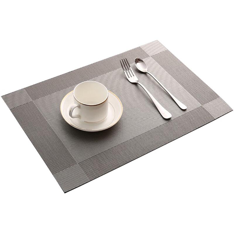 MENGTING Table Mat Tea Table Mat Heat-resistant PVC Western Mat Table Mat Cup Mat 4-pack 45*30cm 3034