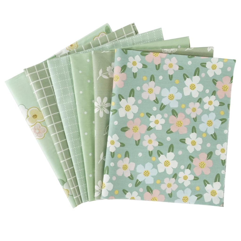 Floral Print Fabric Perfect for and Other Stylish Crafts 6-Piece Set, Patchwork, Crafts,