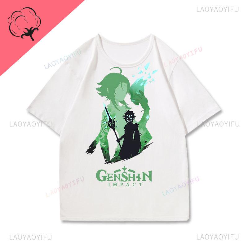 Genshin Impact T Shirt Cotton Crewneck Short Sleeve Printed Tee Harajuku Gamer Clothes 2025 New Style Camisa Y2k Graphic Tee