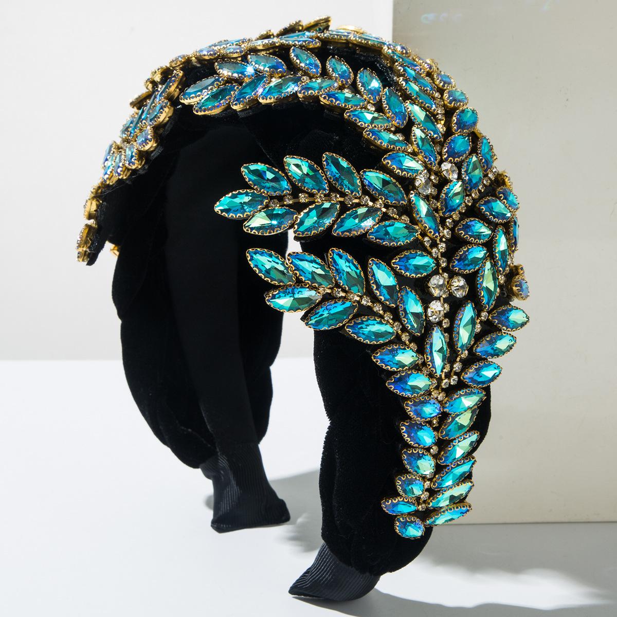 

Стразы Бриллиантовые Повязки на Голову для Женщин Девочек Ювелирные Зеленые Обручи для Волос Толстые Мягкие Кристальные Повязки на Голову Аксессуары для Волос Подарок