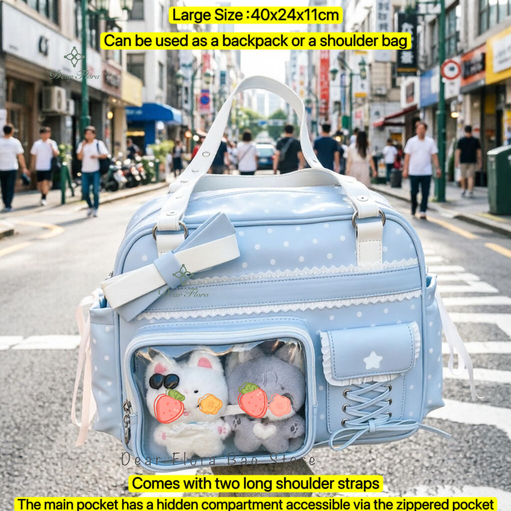 Neuer Y2K Süßer Itabag Comic-Ausstellung Rucksack mit großem Fassungsvermögen Süßes Mädchen Transparente Umhängetasche DIY Abzeichen Display Umhängetasche