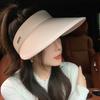 Empty top sun protection hat women's summer foldable UV protection sun hat cycling large brim sun hat