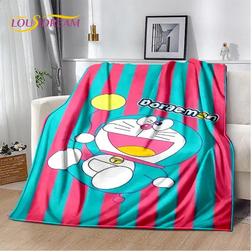 Coperta morbida in peluche cartone animato anime Doraemon, coperta in flanella per soggiorno camera da letto letto divano picnic, copertura calda per bambini