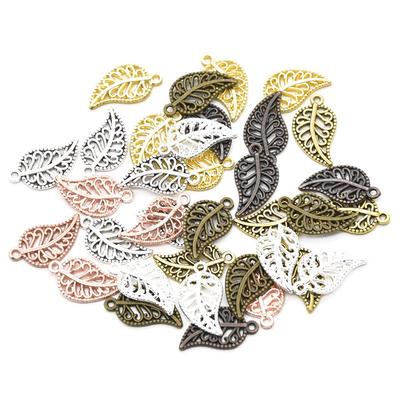 Handmade Multicolor Alloy Leaf Pendant for Necklaces, Bracelets, and Earrings