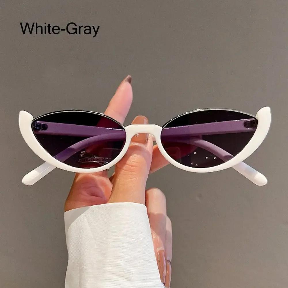 Vintage Small Cat Eye Sunglasses Women Trendy Half Frame Sun Glasses UV400 Protection Summer Shades